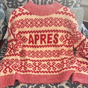 a new day Red and Cream Patterned Sweater